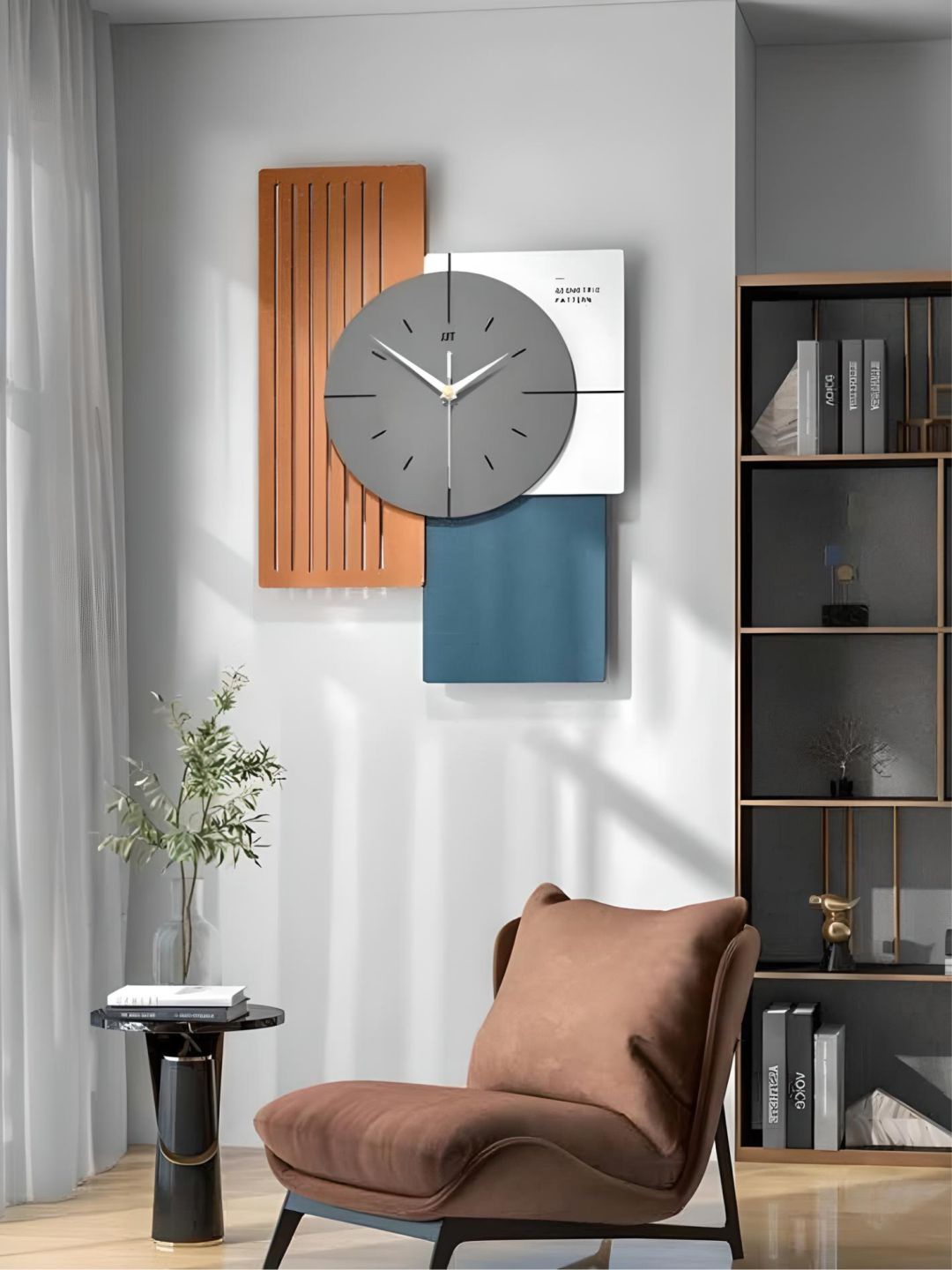 

The Art House Grey & Brown Textured Abstract Shaped Contemporary Wall Clock