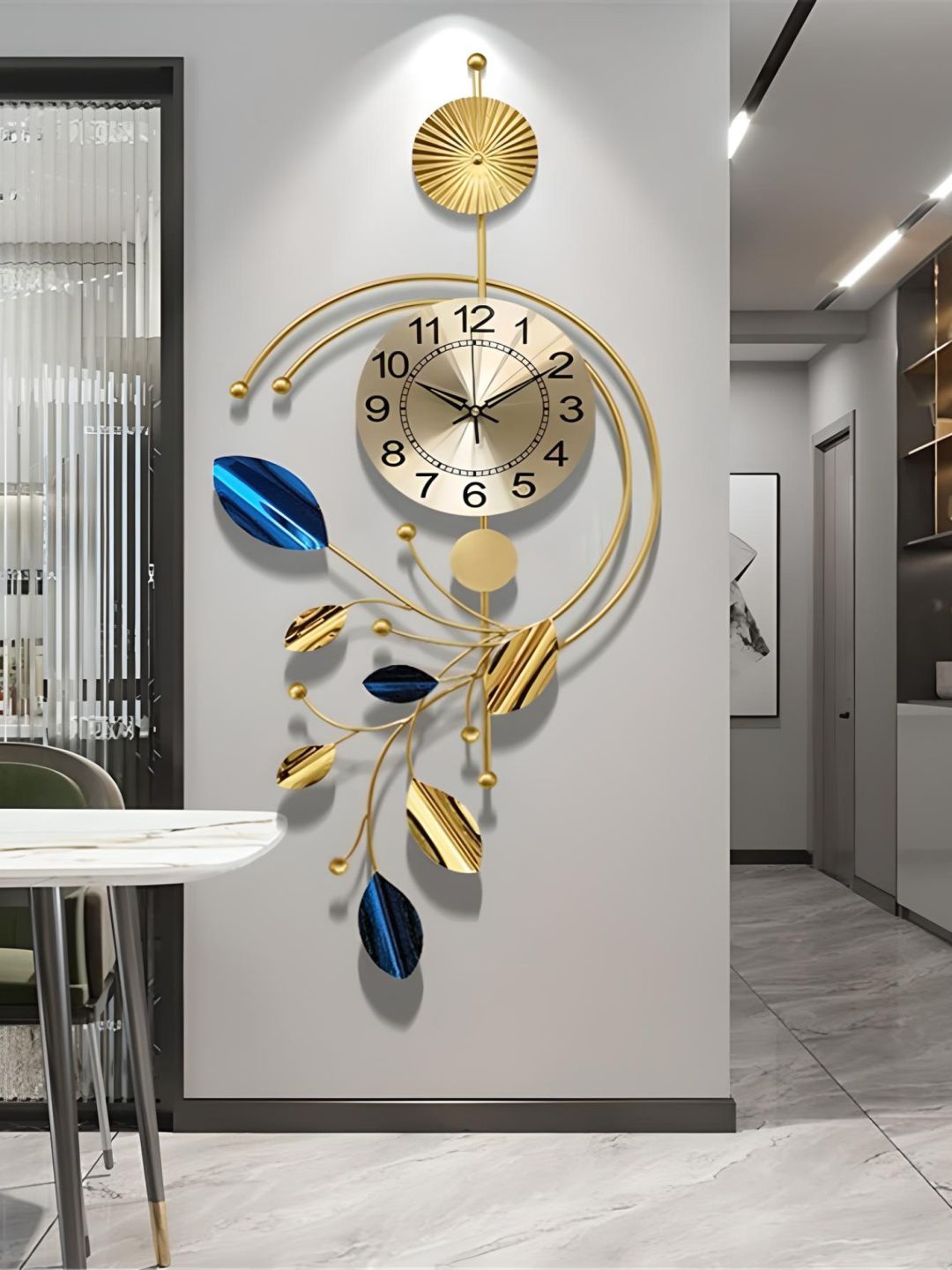 

The Art House Gold Toned & Blue Textured Abstract Shaped Contemporary Wall Clock