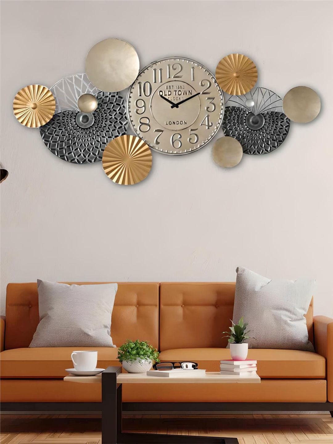 

The Art House Gold Toned & Grey Textured Abstract Shaped Contemporary Wall Clock