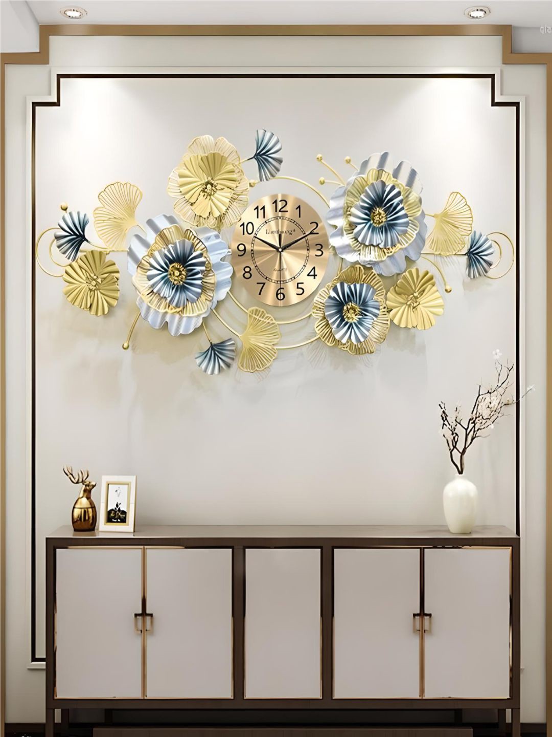 

The Art House Gold Toned & Grey Textured Abstract Shaped Contemporary Wall Clock