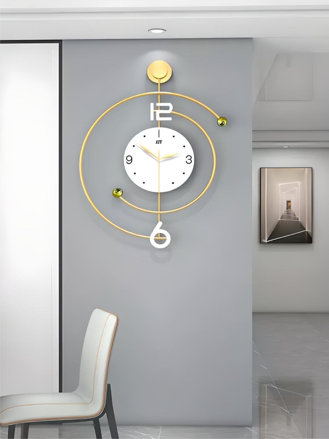 

The Art House Gold Toned & White Textured Abstract Shaped Contemporary Wall Clock