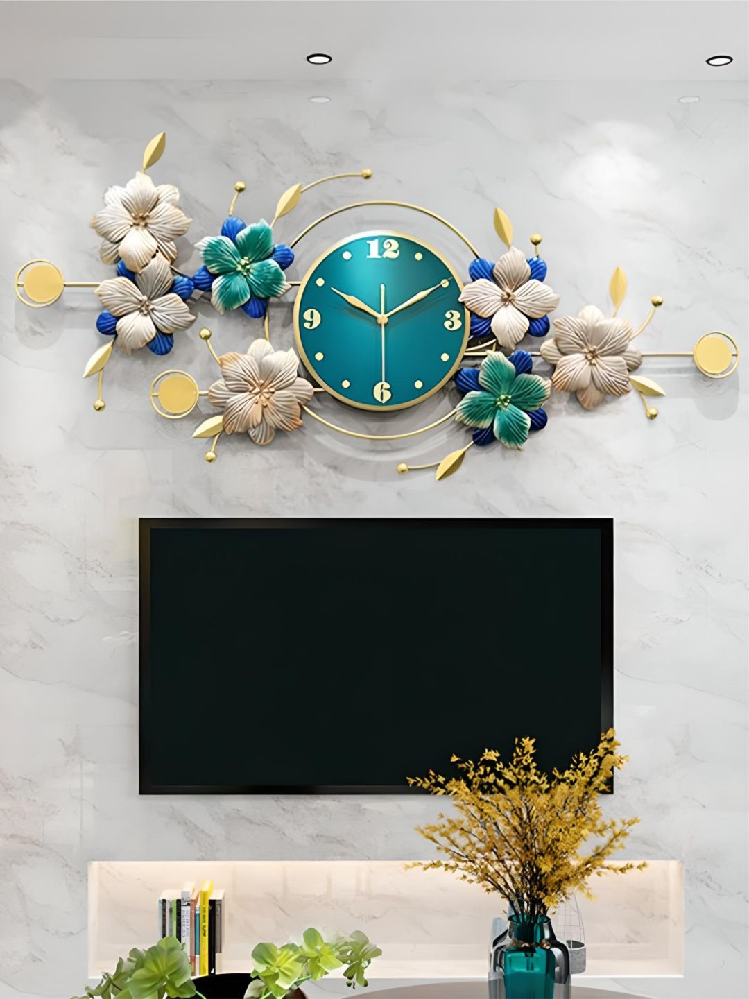 

The Art House Green & Blue Textured Abstract Shaped Contemporary Wall Clock