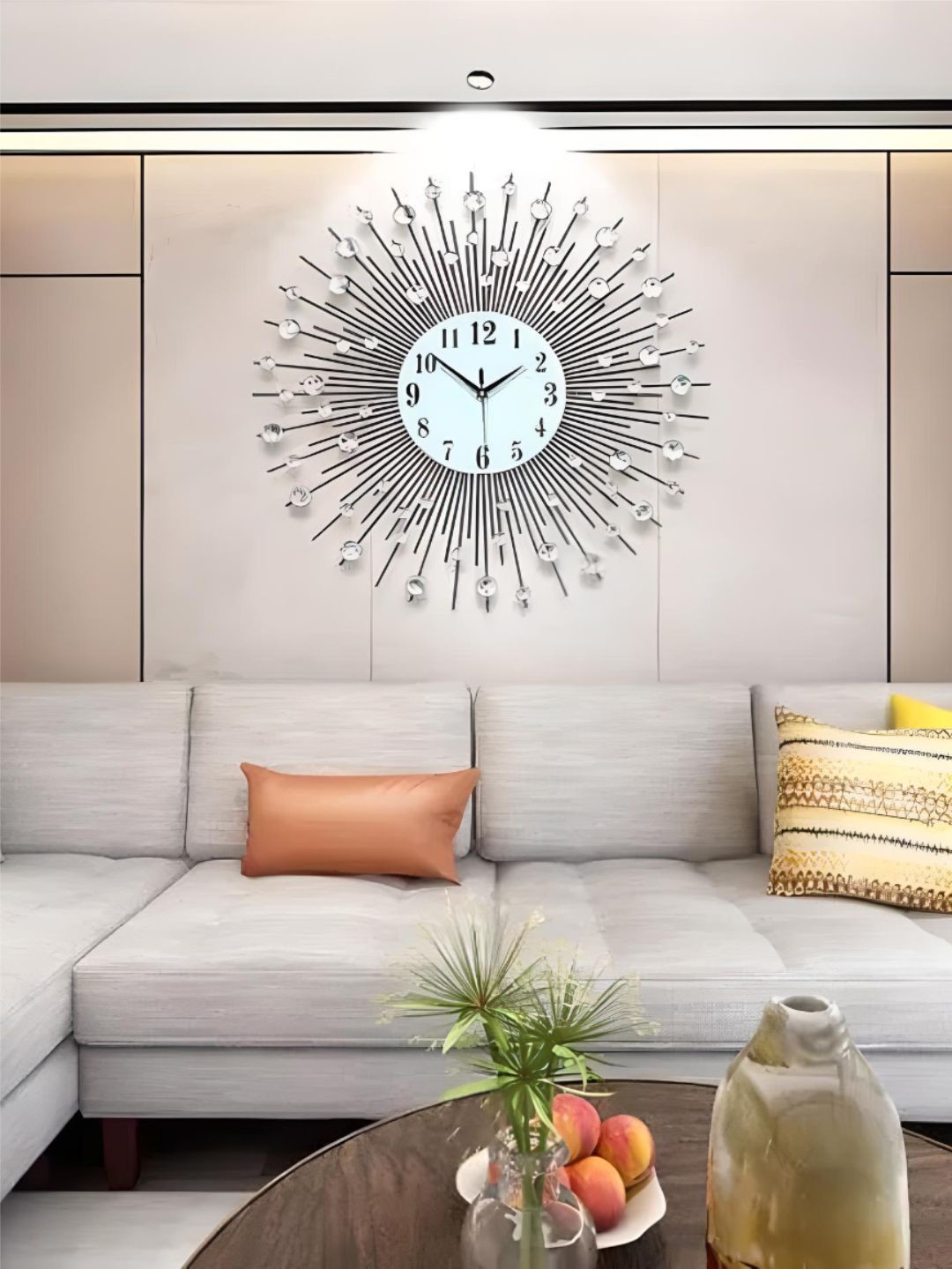 

The Art House White & Black Abstract Shaped Textured Metal Wall Clock