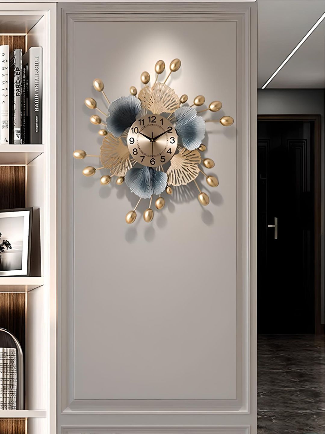 

The Art House Blue & Beige Abstract Shaped Metal Wall Clock