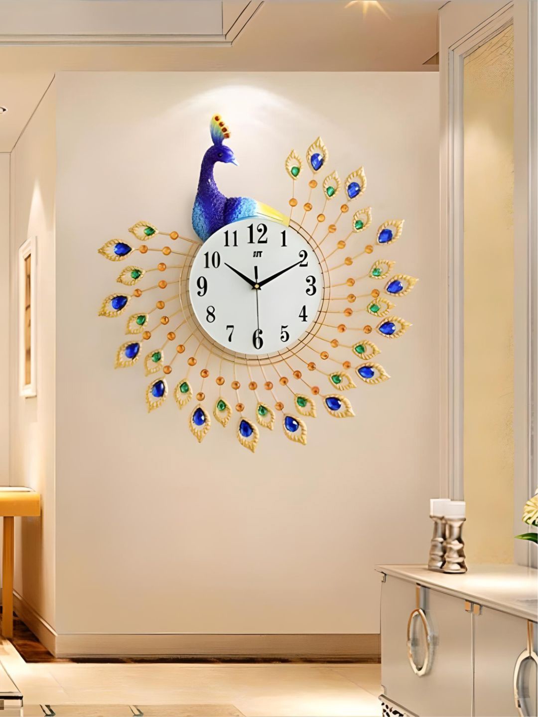 

The Art House Blue & Orange Abstract Shaped Metal Wall Clock