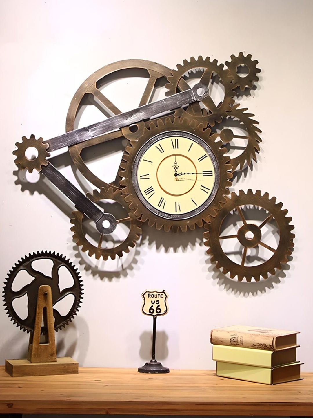 

The Art House Brown Abstract Shaped Metal Wall Clock