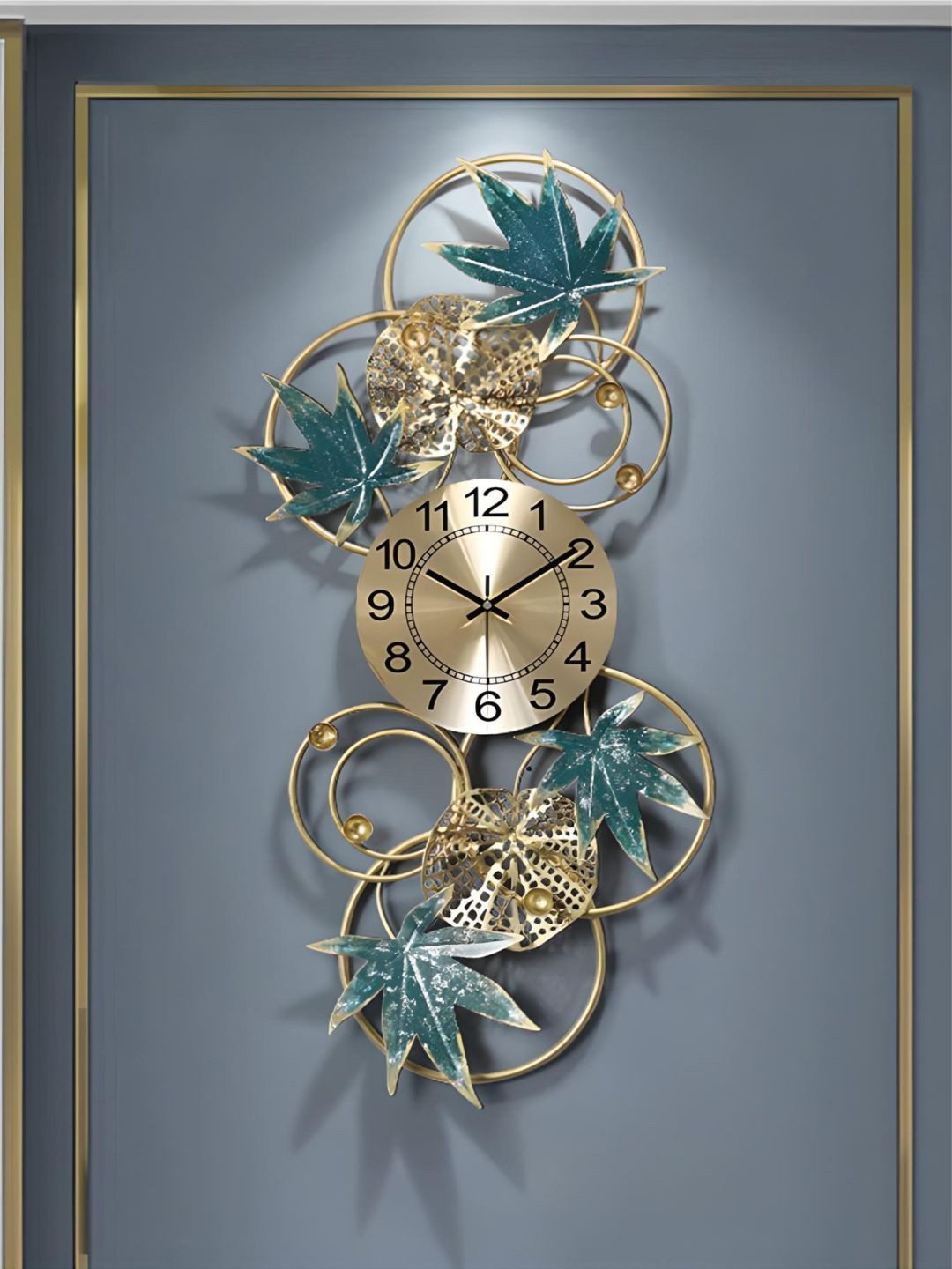 

The Art House Gold-Toned & Turquoise Blue Abstract Shaped Metal Wall Clock