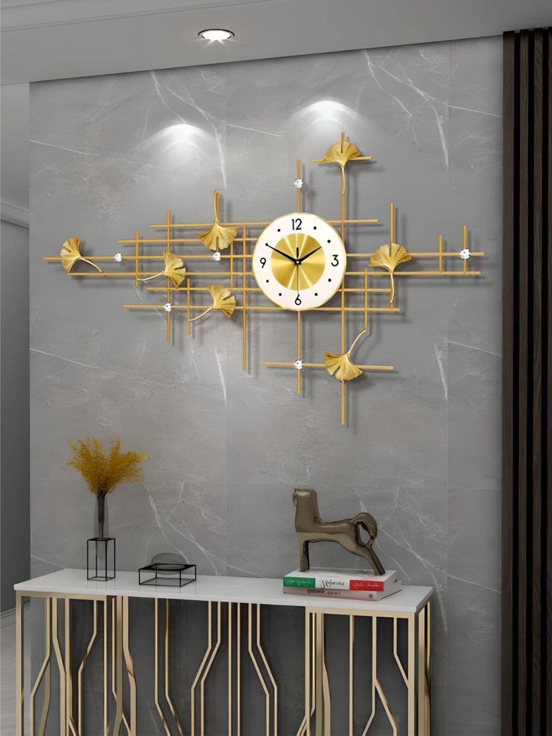 

The Art House Gold-Toned Abstract Shaped Metal Wall Clock