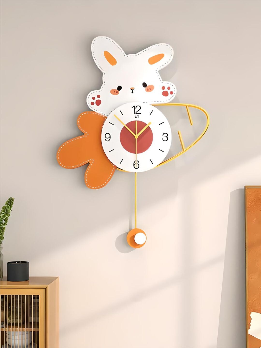 

The Art House Orange Abstract Shaped Metal Wall Clock, White