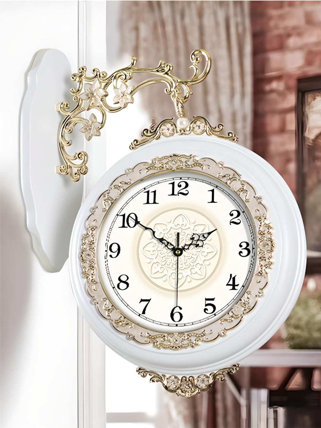 

The Art House White & Beige Round Shaped Metal Wall Clock