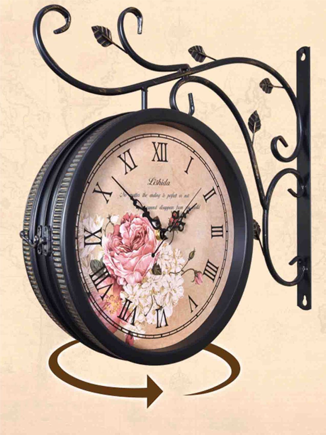 

The Art House Black Round Shaped Metal Wall Clock