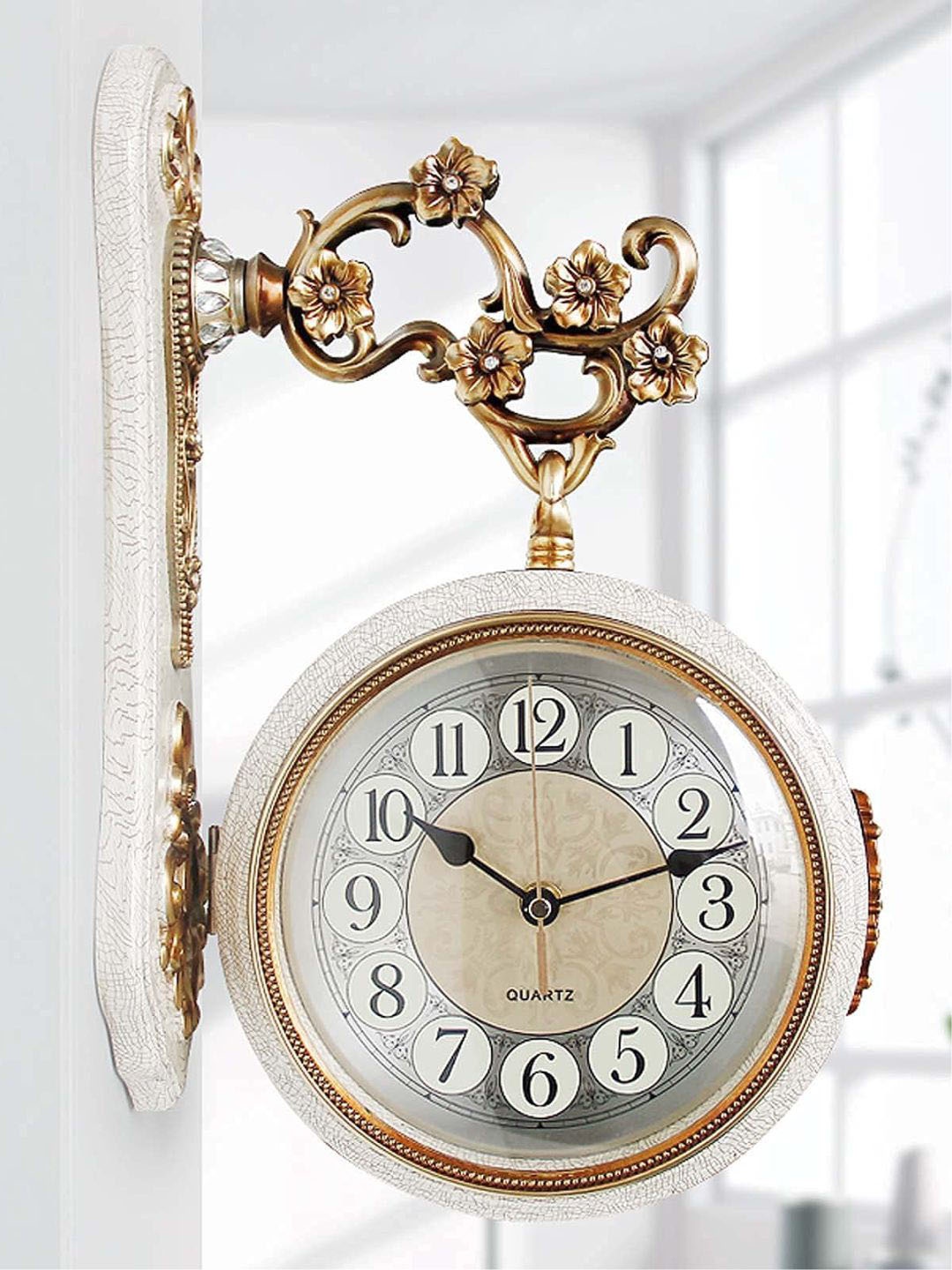 

The Art House White & Beige Round Shaped Metal Wall Clock