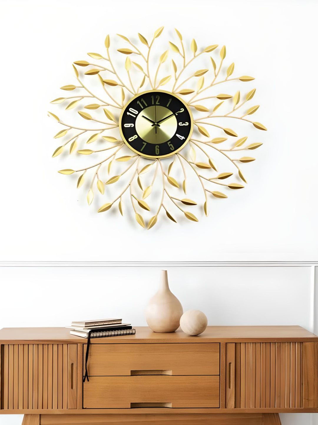 

The Art House Gold Toned Floral Shaped Wall Clock
