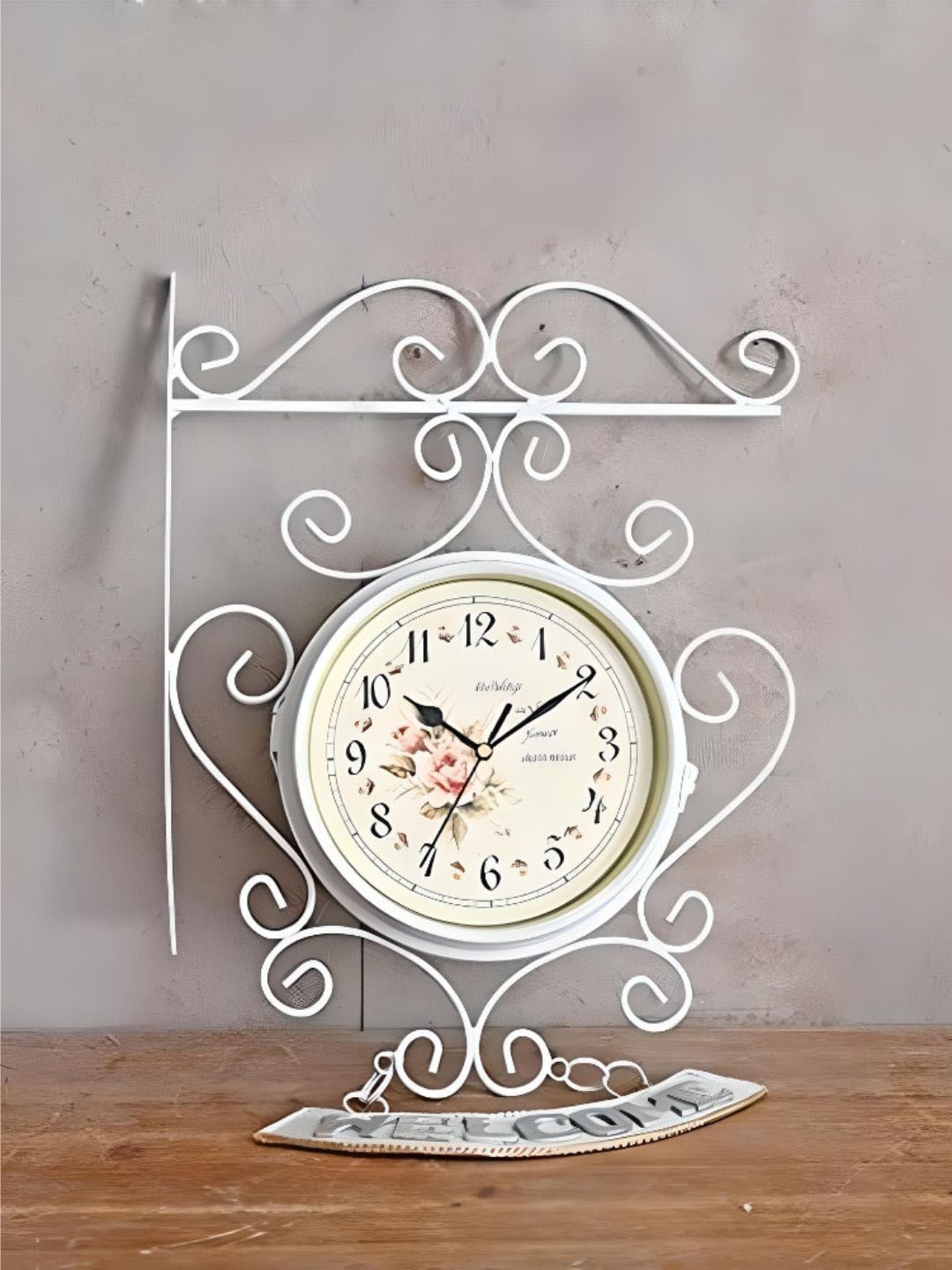 

The Art House White Abstract Shaped Wall Clock, Peach