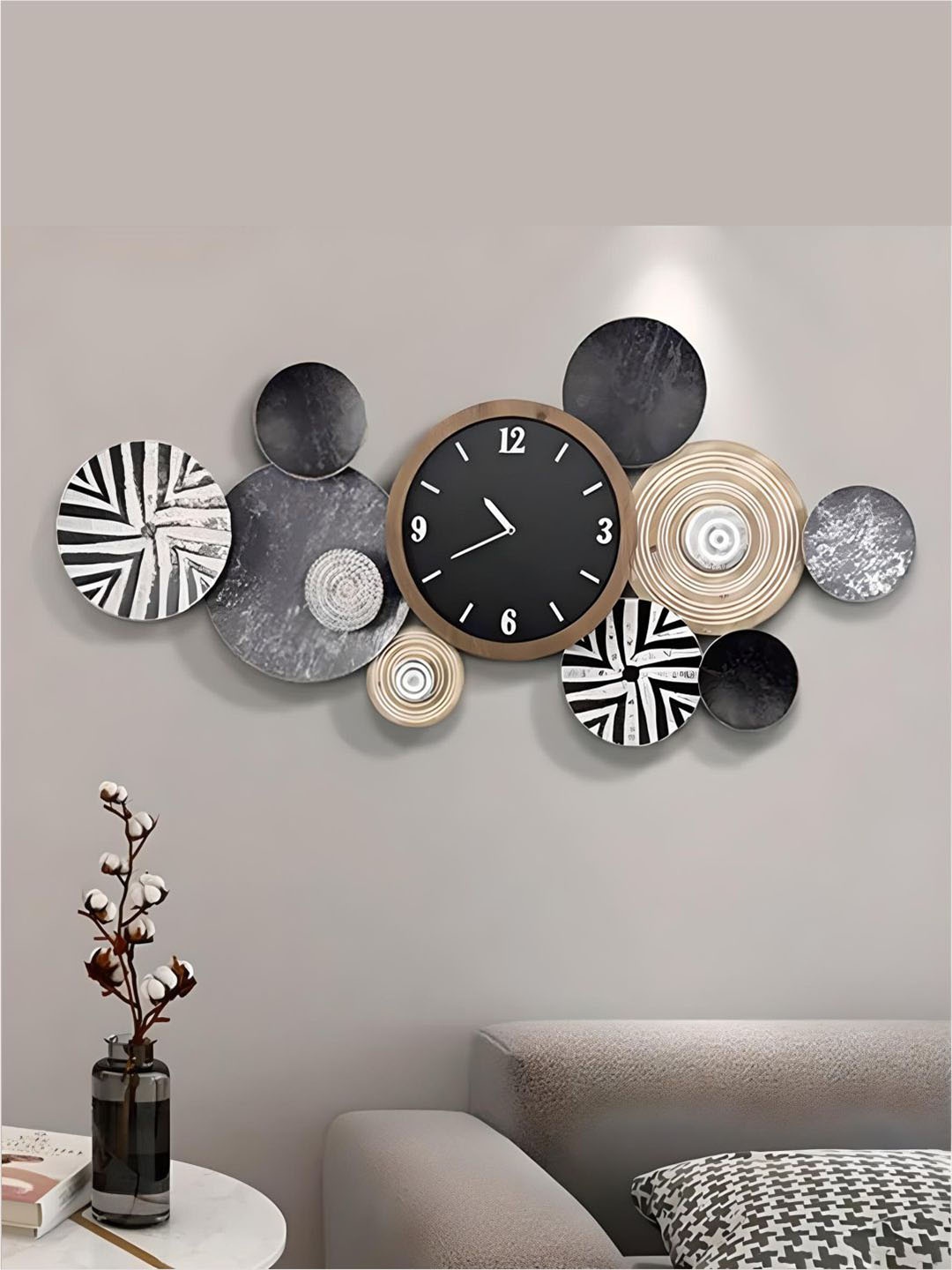 

The Art House Black Abstract Shaped Wall Clock