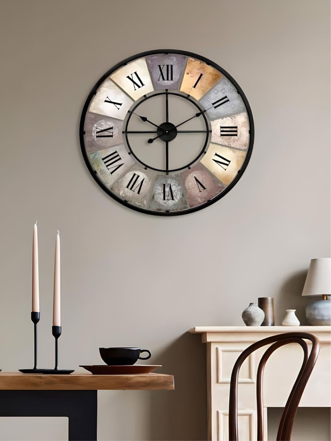 

The Art House Black Round Shaped Wall Clock