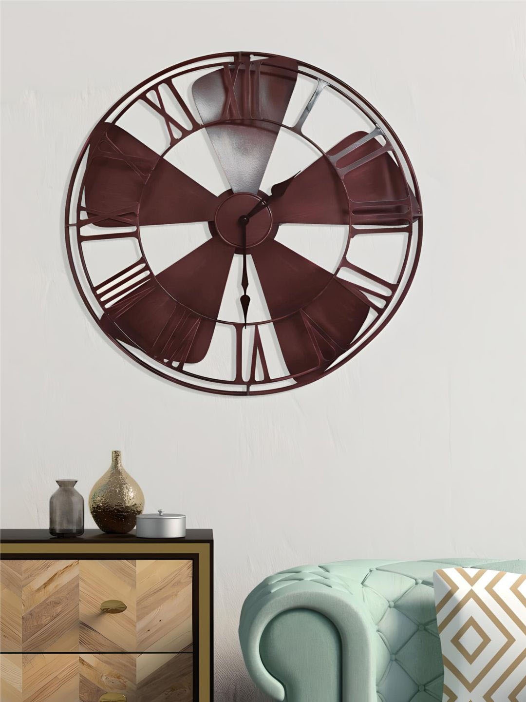 

The Art House Broen Round Shaped Wall Clock, Brown