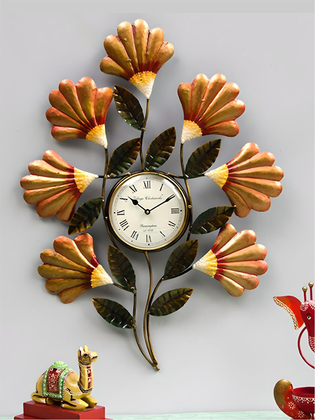 

The Art House Black & Orange Abstract Shaped Wall Clock