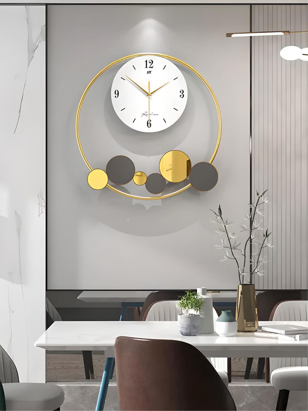 

The Art House Gold Toned Abstract Shaped Wall Clock, Beige