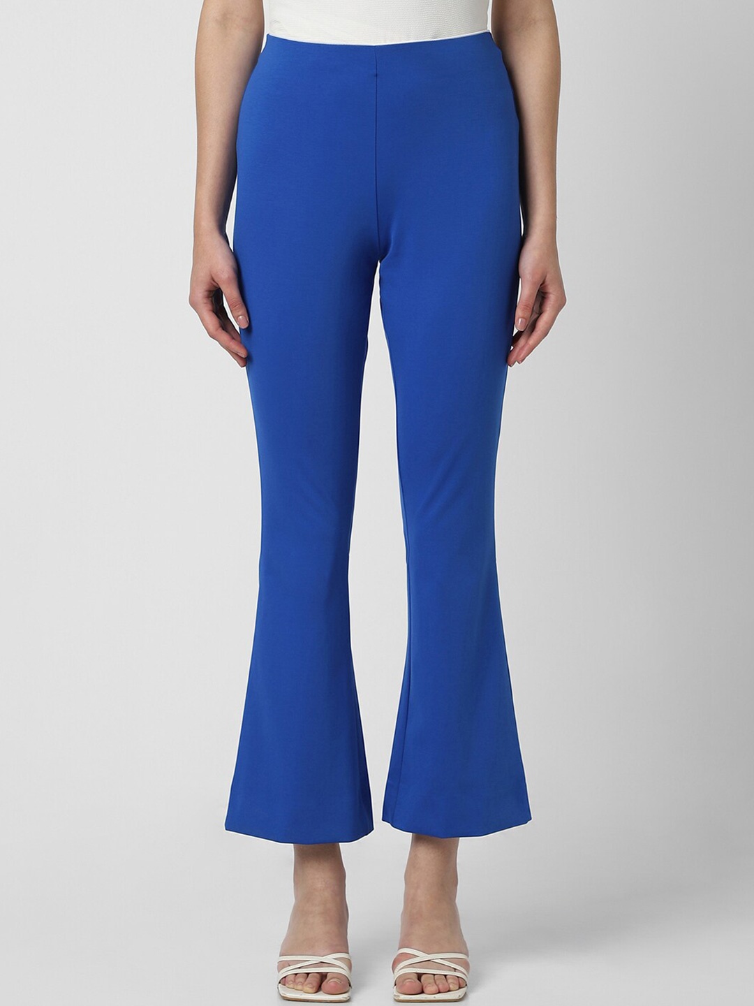 

Van Heusen Woman Regular Fit Mid-rise Cropped Formal Trousers, Blue