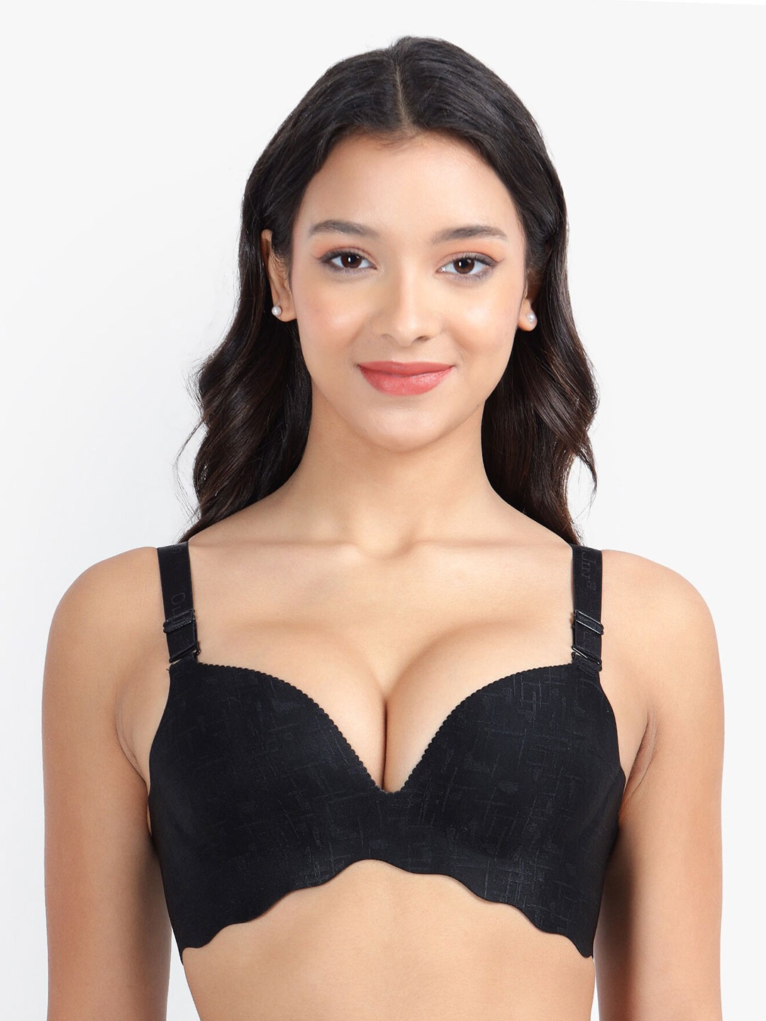 

PARKHA Medium Coverage Heavily Padded Organic Push-Up Bra, Black