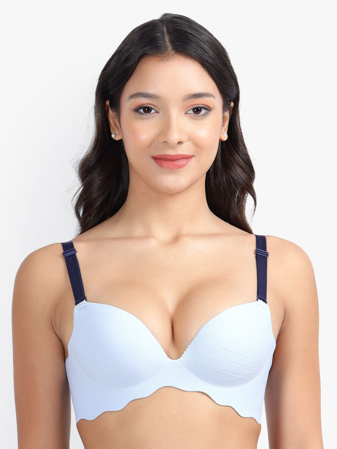 

PARKHA Half Coverage Heavily Padded Push Up Bra with Organic, Blue