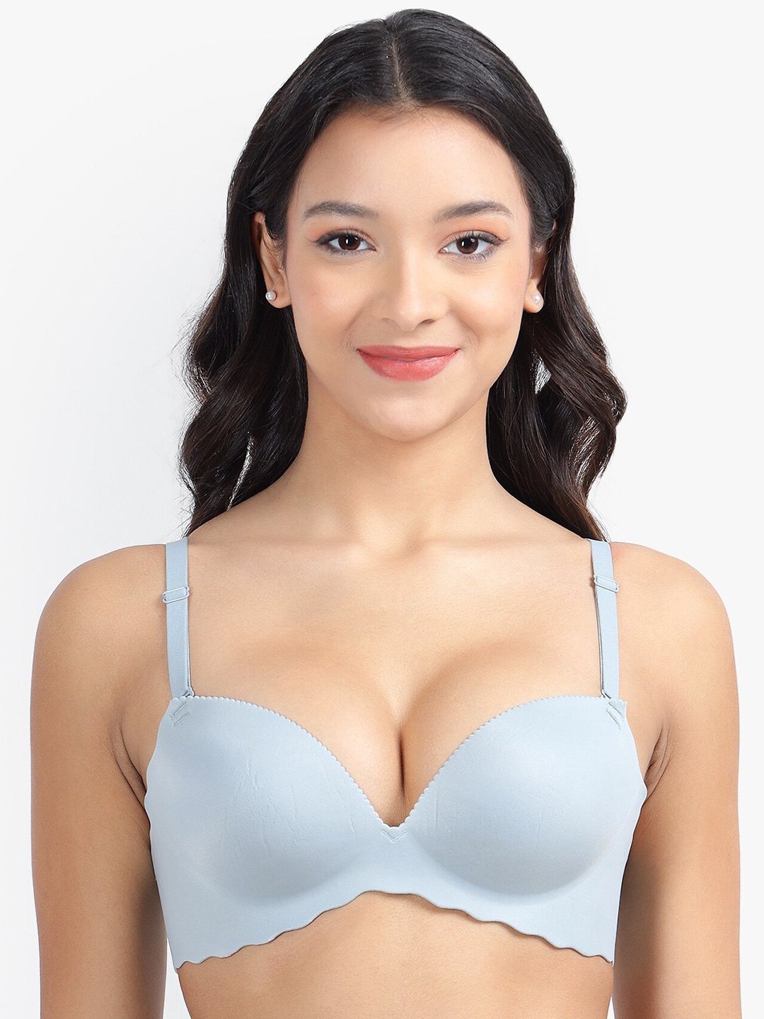 

PARKHA Half Coverage Heavily Padded Push Up Bra with Organic, Blue