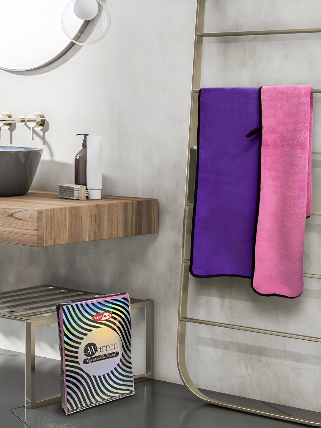 

Sassoon Pink & Purple Cotton 650 GSM Bath Towel