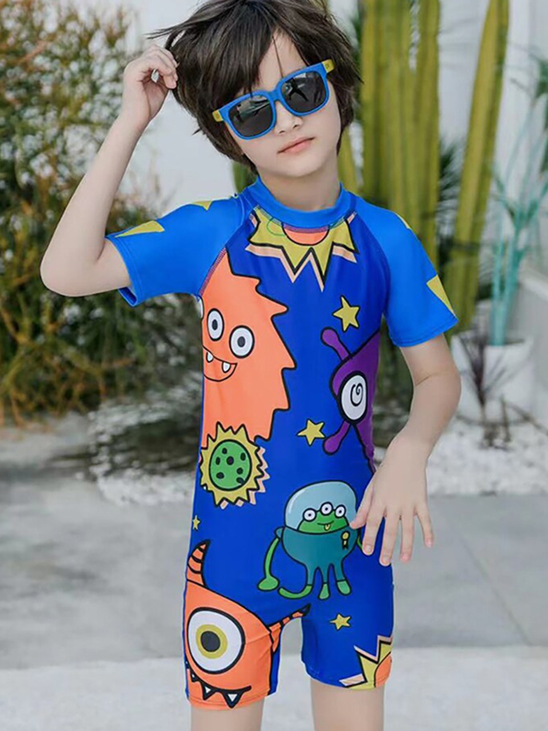 

Little Surprise Box LLP Kids Printed Skin Friendly Swimwear, Blue