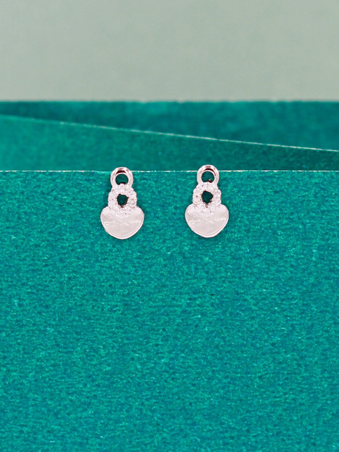 

SANGEETA BOOCHRA Quirky Shaped Cubic Zirconia Stone Studded Drop Earrings, Silver