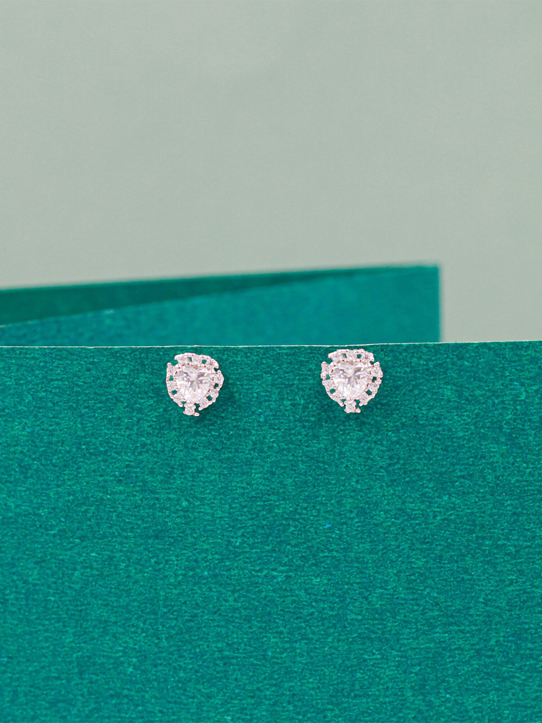 

SANGEETA BOOCHRA Sterling Silver Cubic Zirconia Stone Studded Studs Earrings