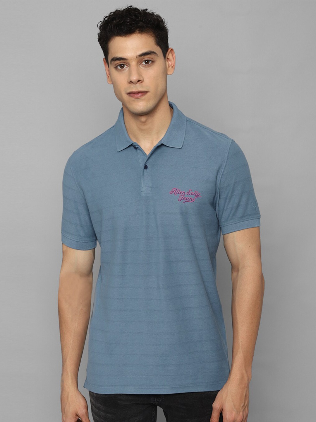 

Allen Solly Colourblocked Polo Collar Cotton T-shirt, Blue