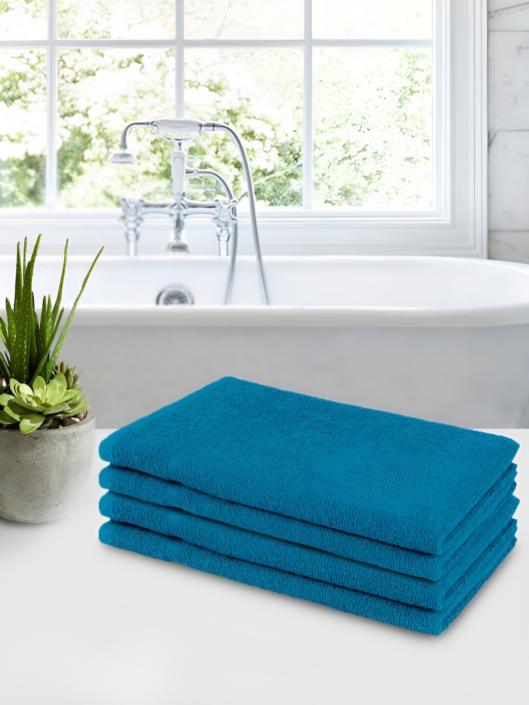 

Bedspun Blue 4 Pieces 350 GSM Hand Towels