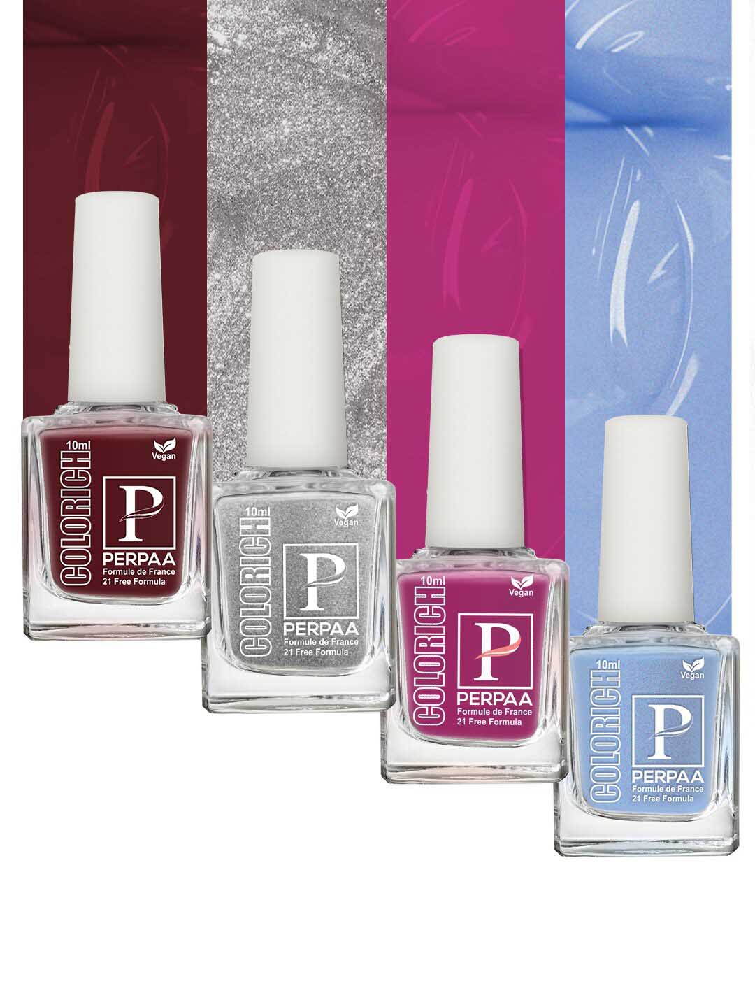 

PERPAA Set Of 4 Colorich Formule de France Nail Polish 10ml Each, Multi