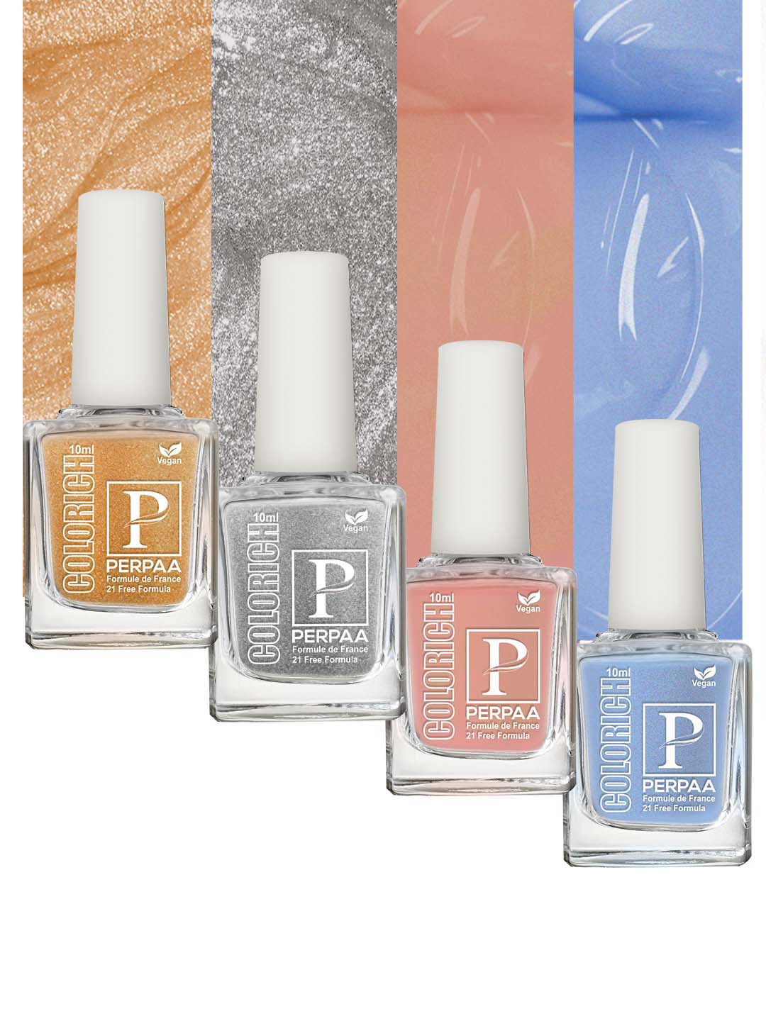 

PERPAA Set Of 4 Colorich Formule de France Nail Polish 10ml Each, Multi