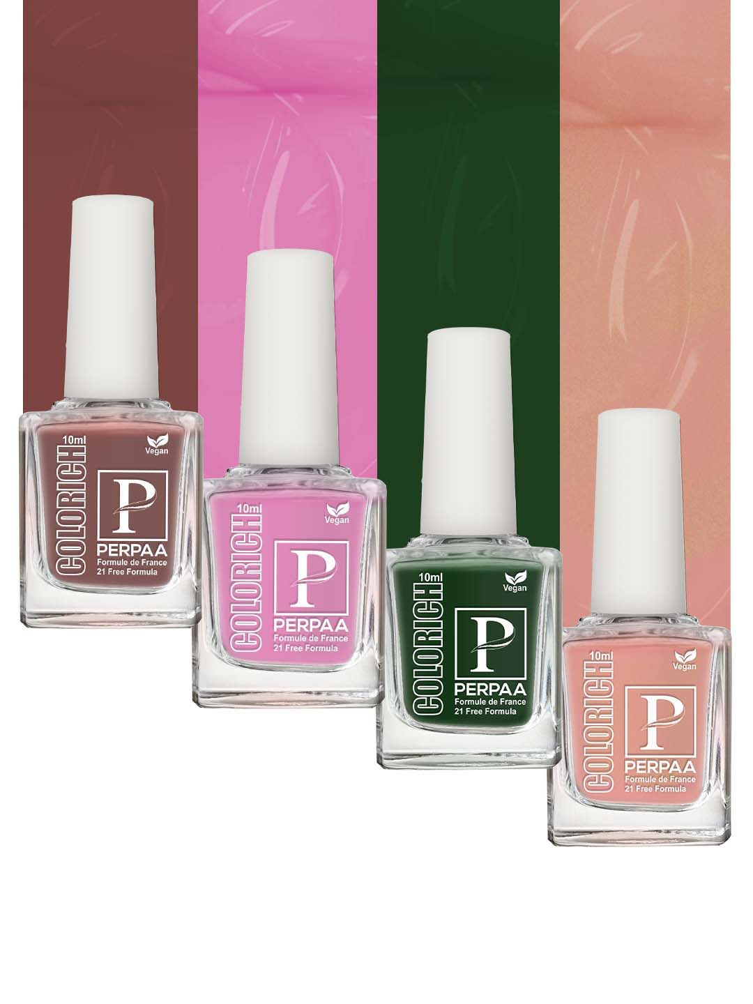 

PERPAA Set Of 4 Colorich Formule de France Nail Polish 10ml Each, Multi