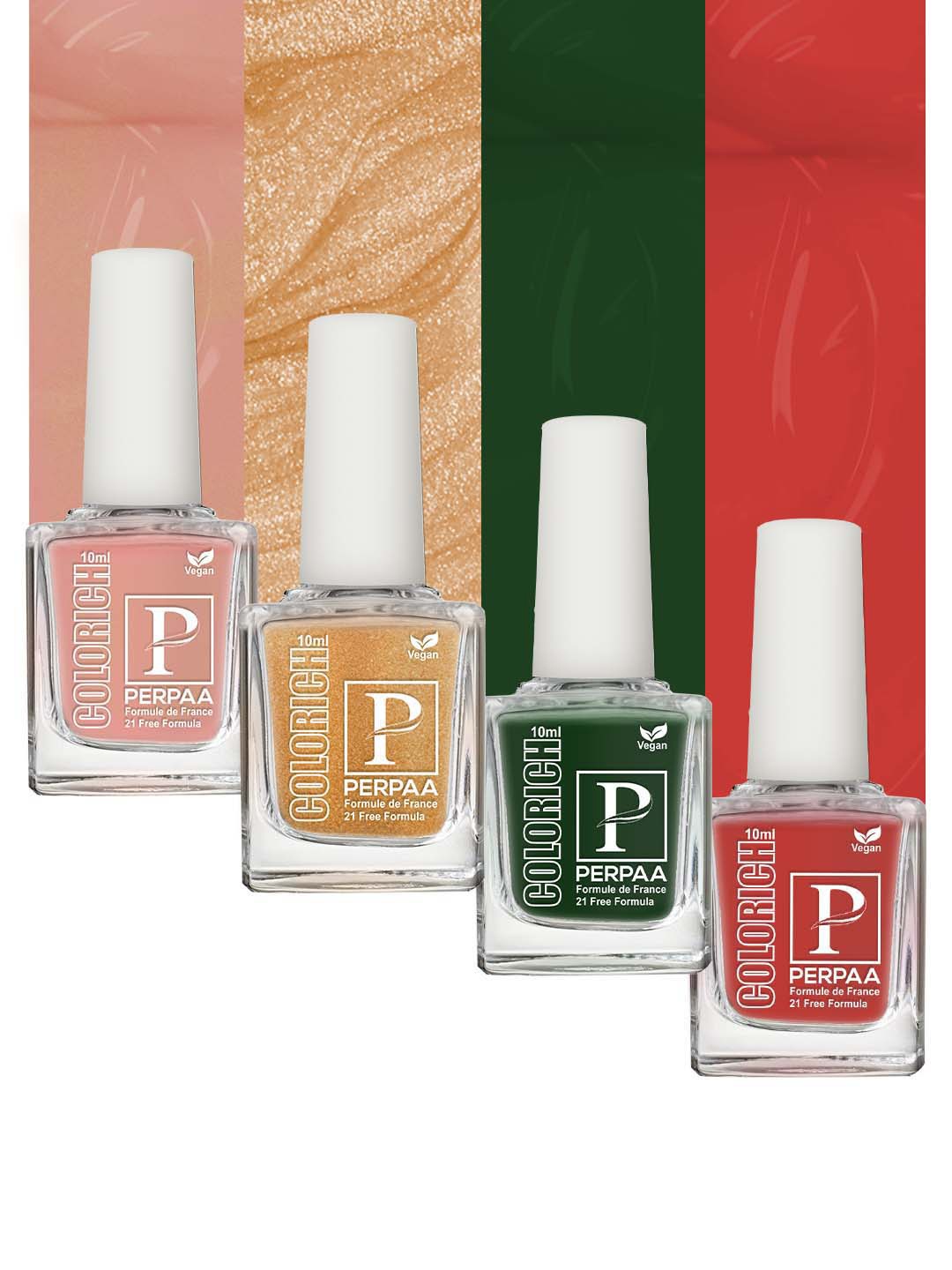 

PERPAA Set Of 4 Colorich Formule de France Nail Polish 10ml Each, Multi