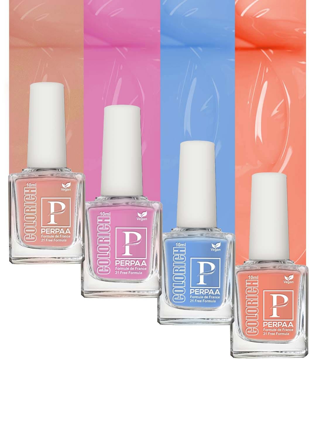 

PERPAA Set Of 4 Colorich Formule de France Nail Polish 10ml Each, Multi