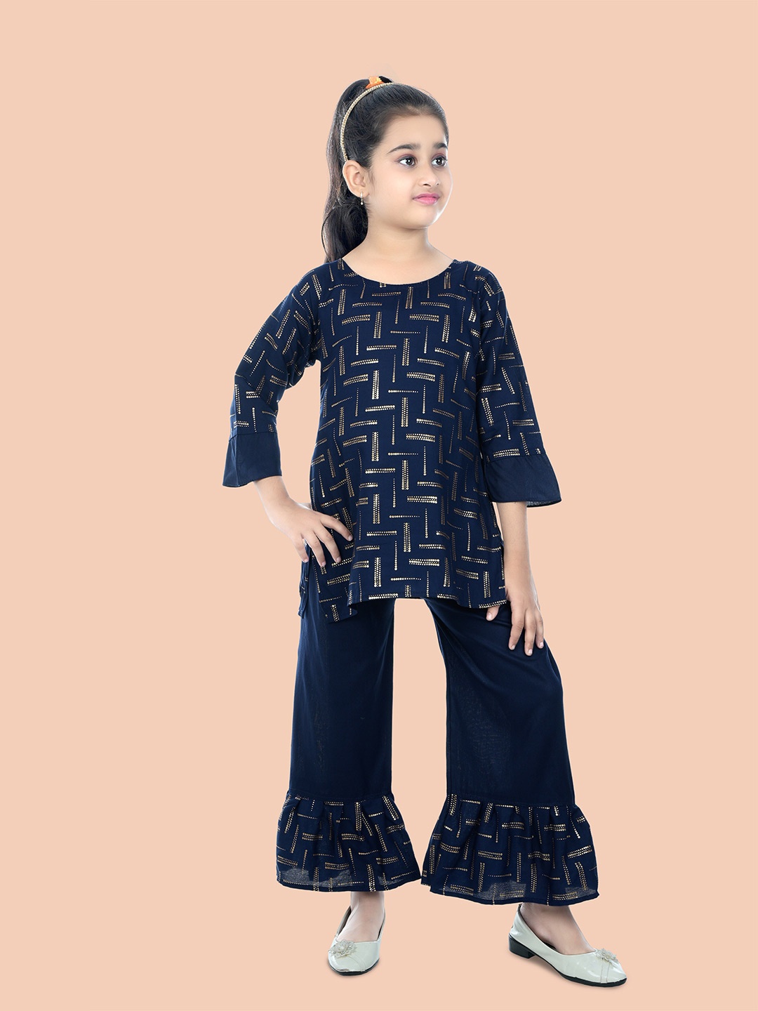 

BAESD Navy Blue Regular embellished Kurta with Palazzos Sets