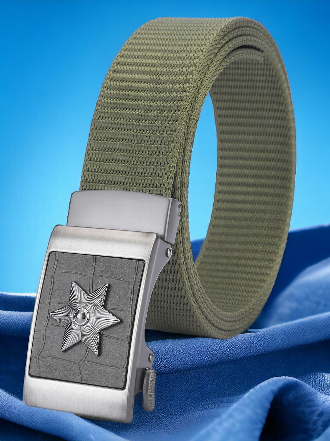 

Kastner Men Woven Design Casual Belt, Green