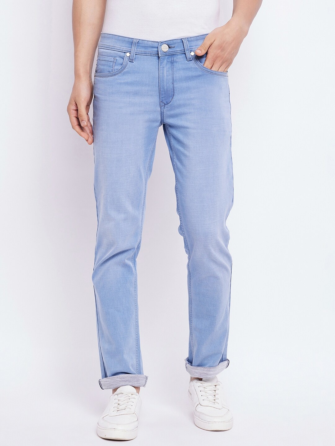 

Duke Men Mid Rise Light Fade Clean Look Cotton Stretchable Jeans, Blue