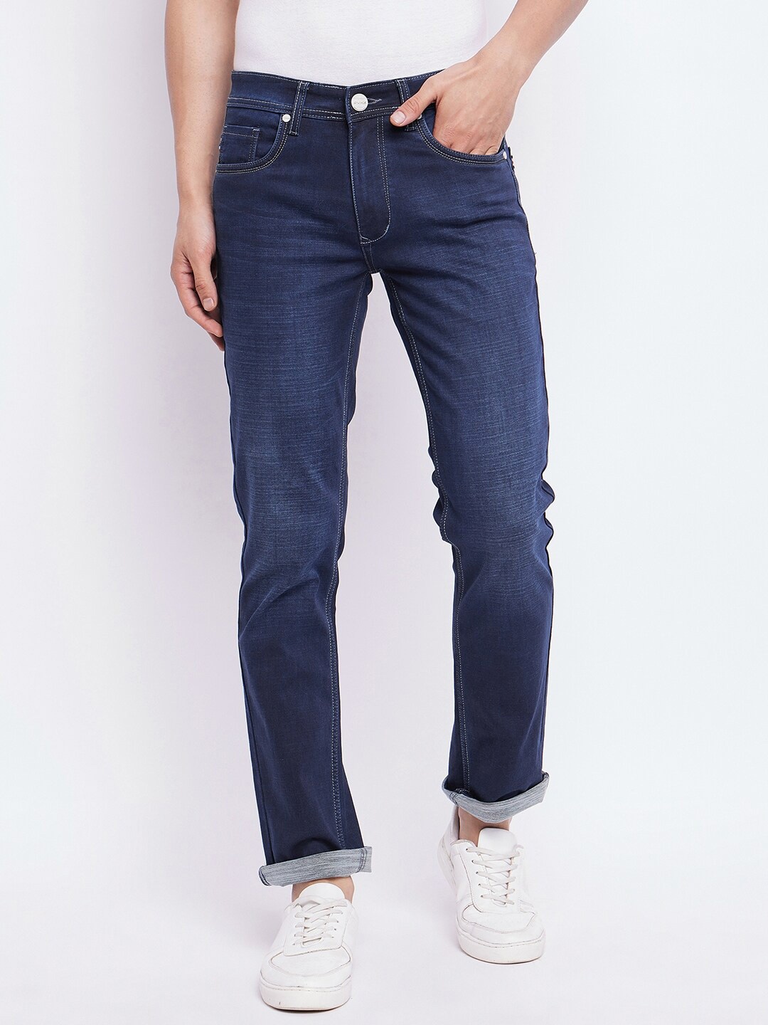 

Duke Men Mid Rise Light Fade Clean Look Cotton Stretchable Jeans, Blue