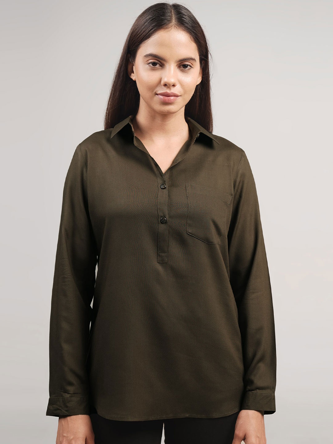 

IDK Olive Shirt Style Long Sleeves Top