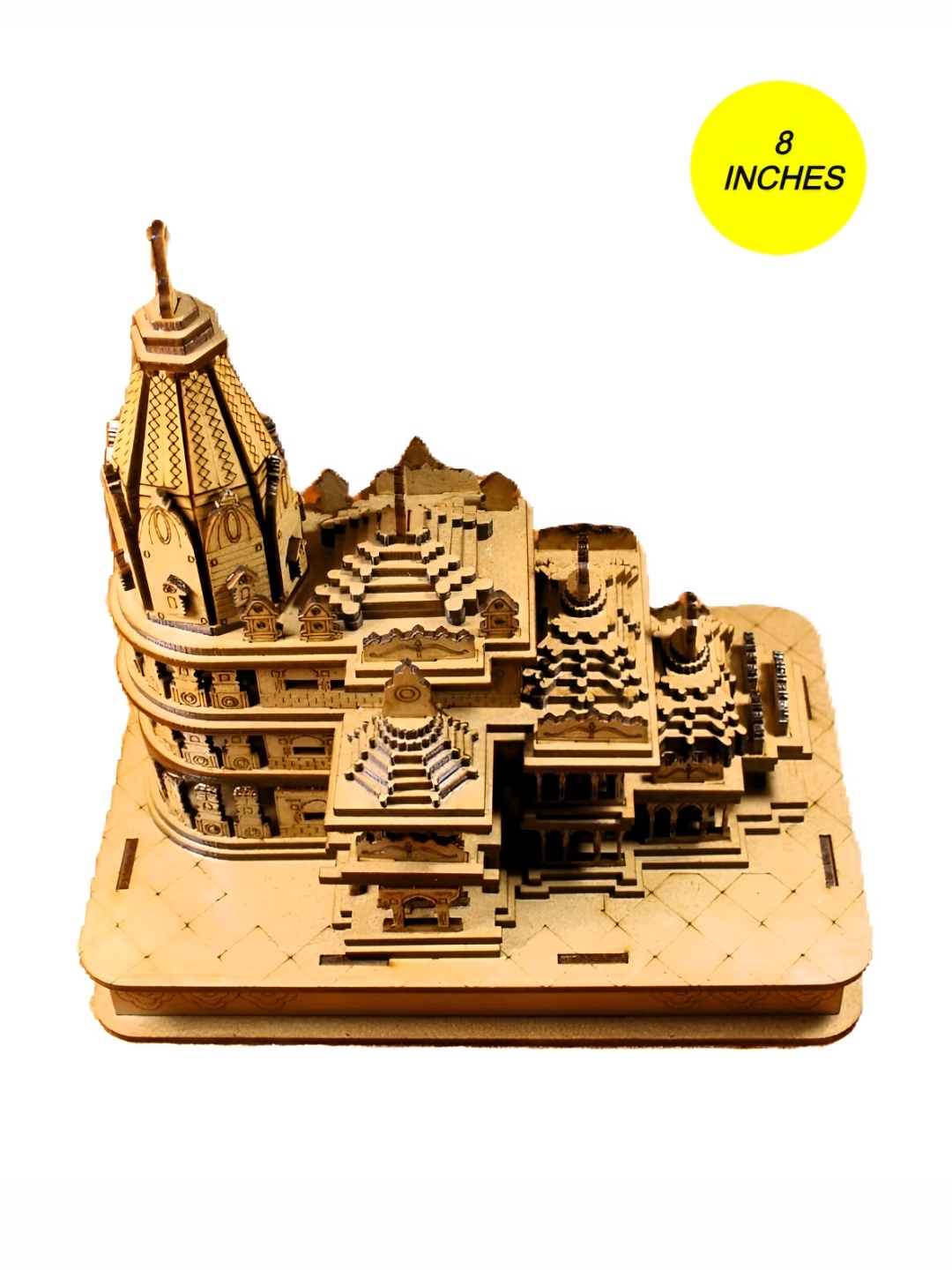

Classical Youth Brown & Beige Melamine Coated Spiritual 3D Wooden Temple Showpiece