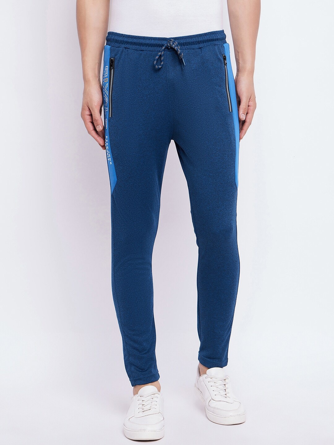 

Duke Men Cotton Mid-Rise Slim Fit Track Pant, Blue