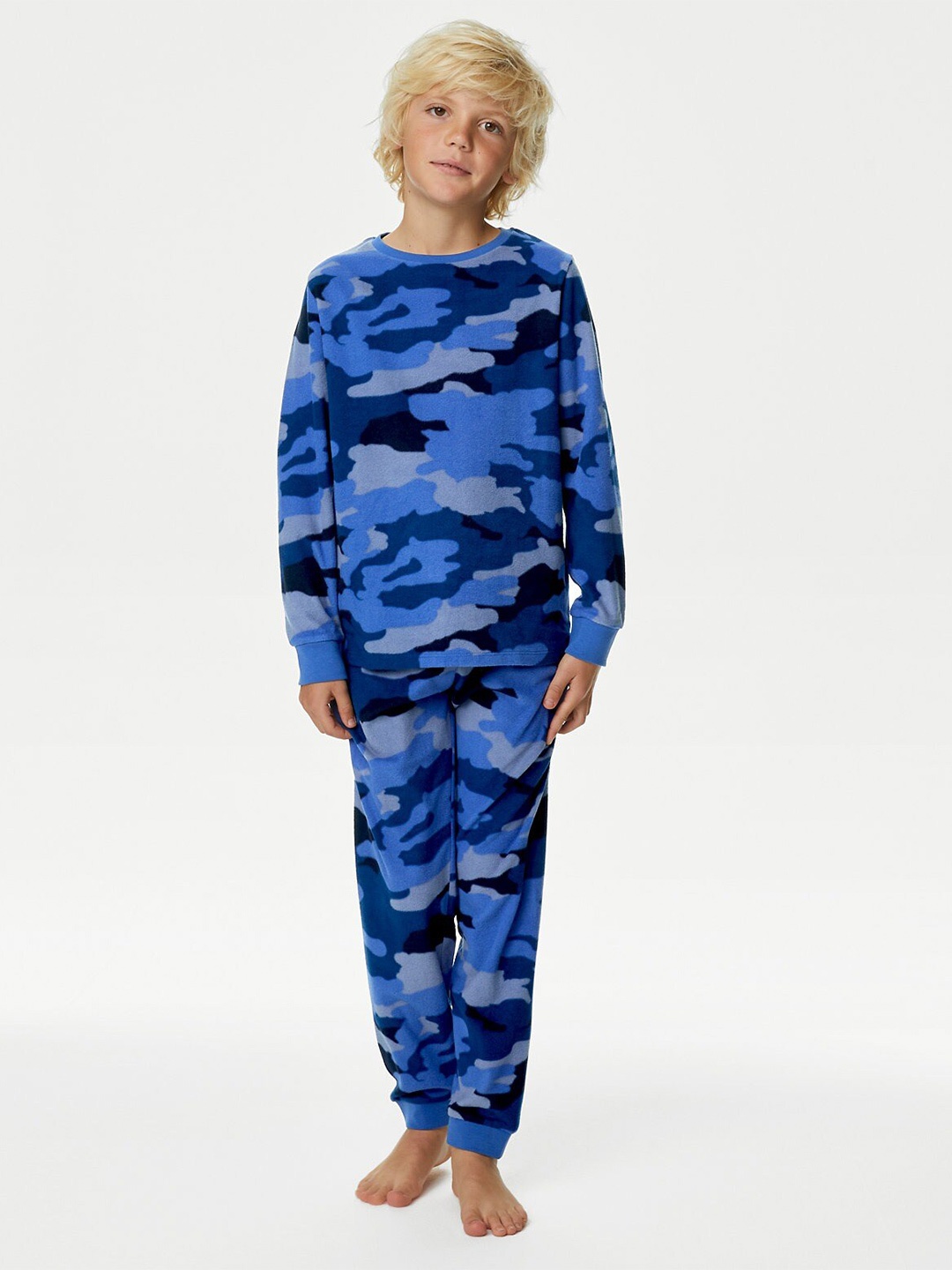 

Marks & Spencer Boys Camouflage Printed Fleece Night suit, Blue