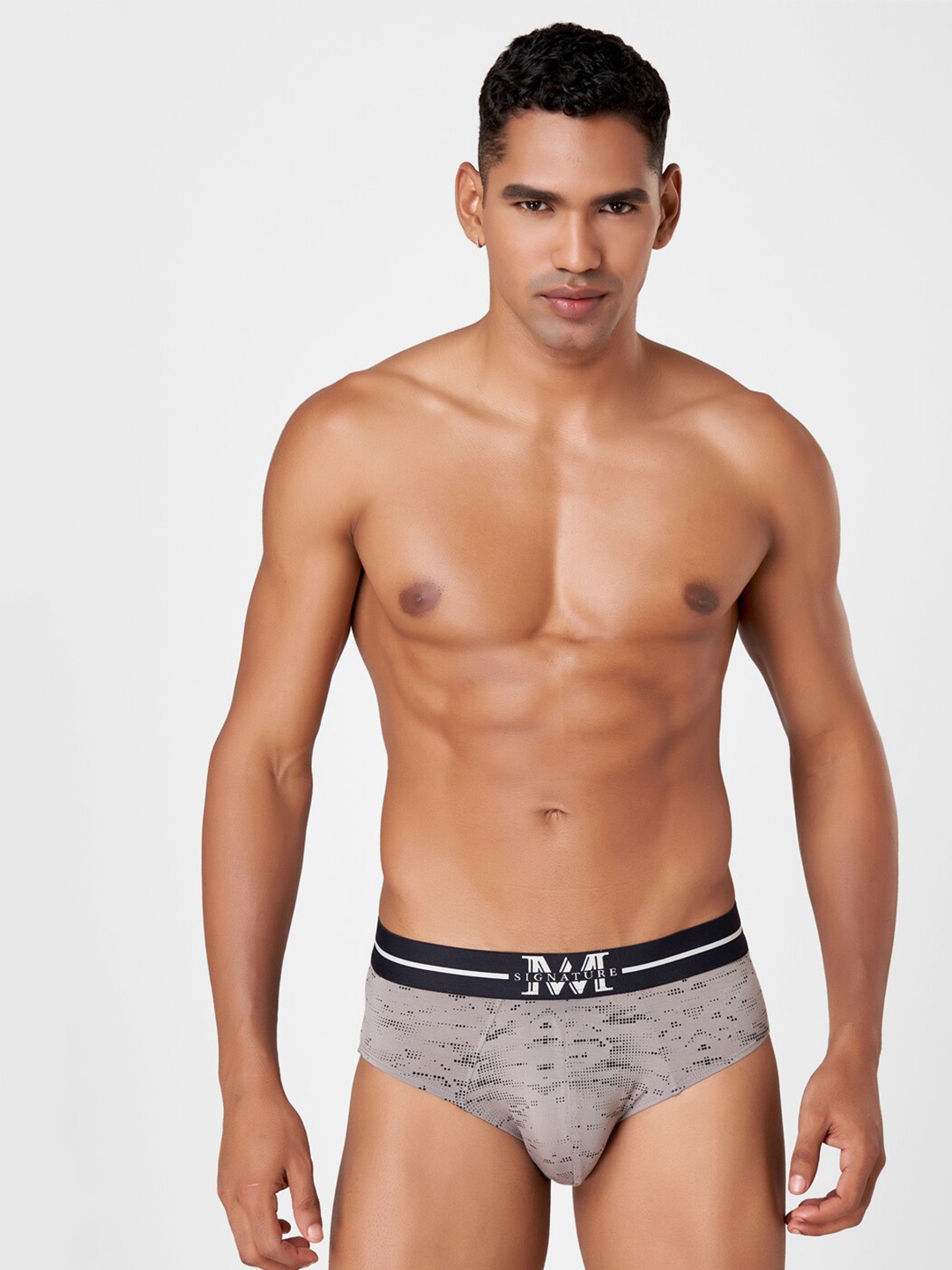 

Macroman M-Series Abstract Printed Breathable Basic Briefs 8903978392455, Grey