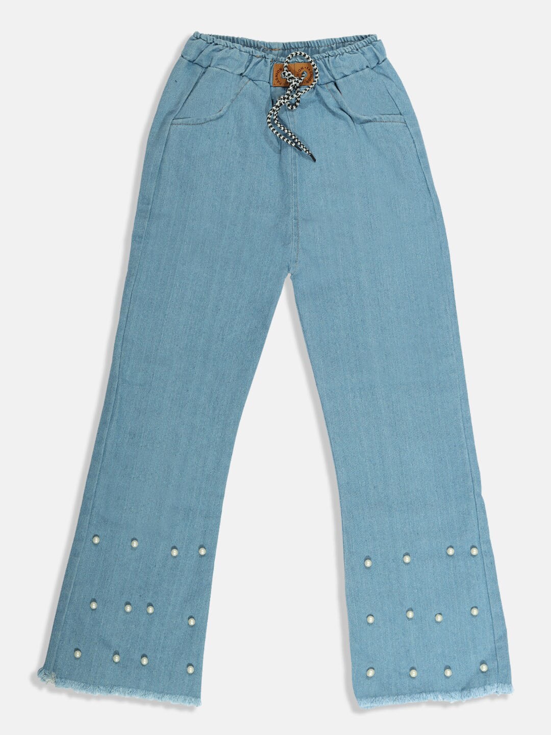 

MANZON Girls Mid Rise Clean Look Cotton Jeans, Blue