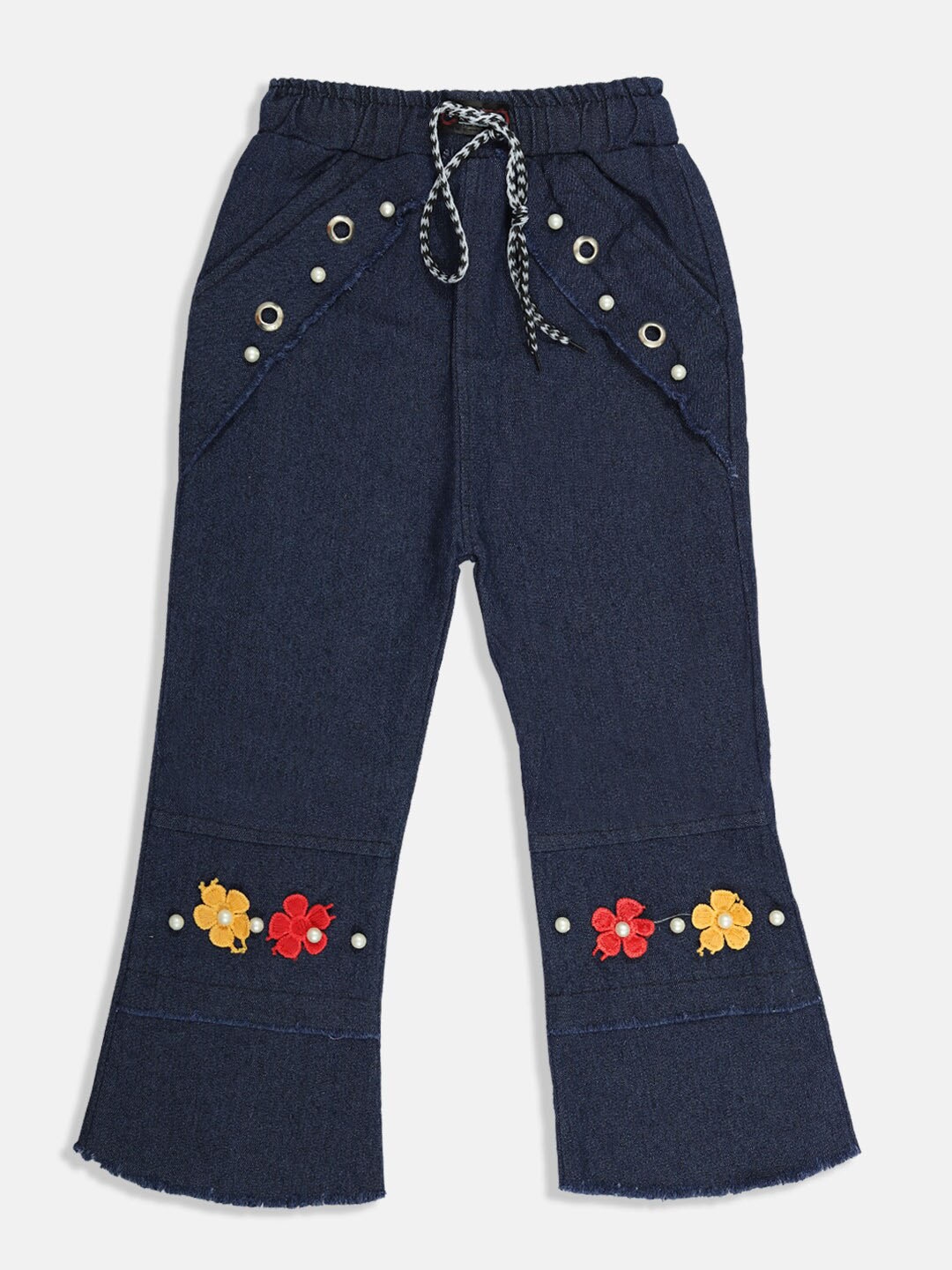 

MANZON Girls Mid-Rise Flared Jeans, Blue