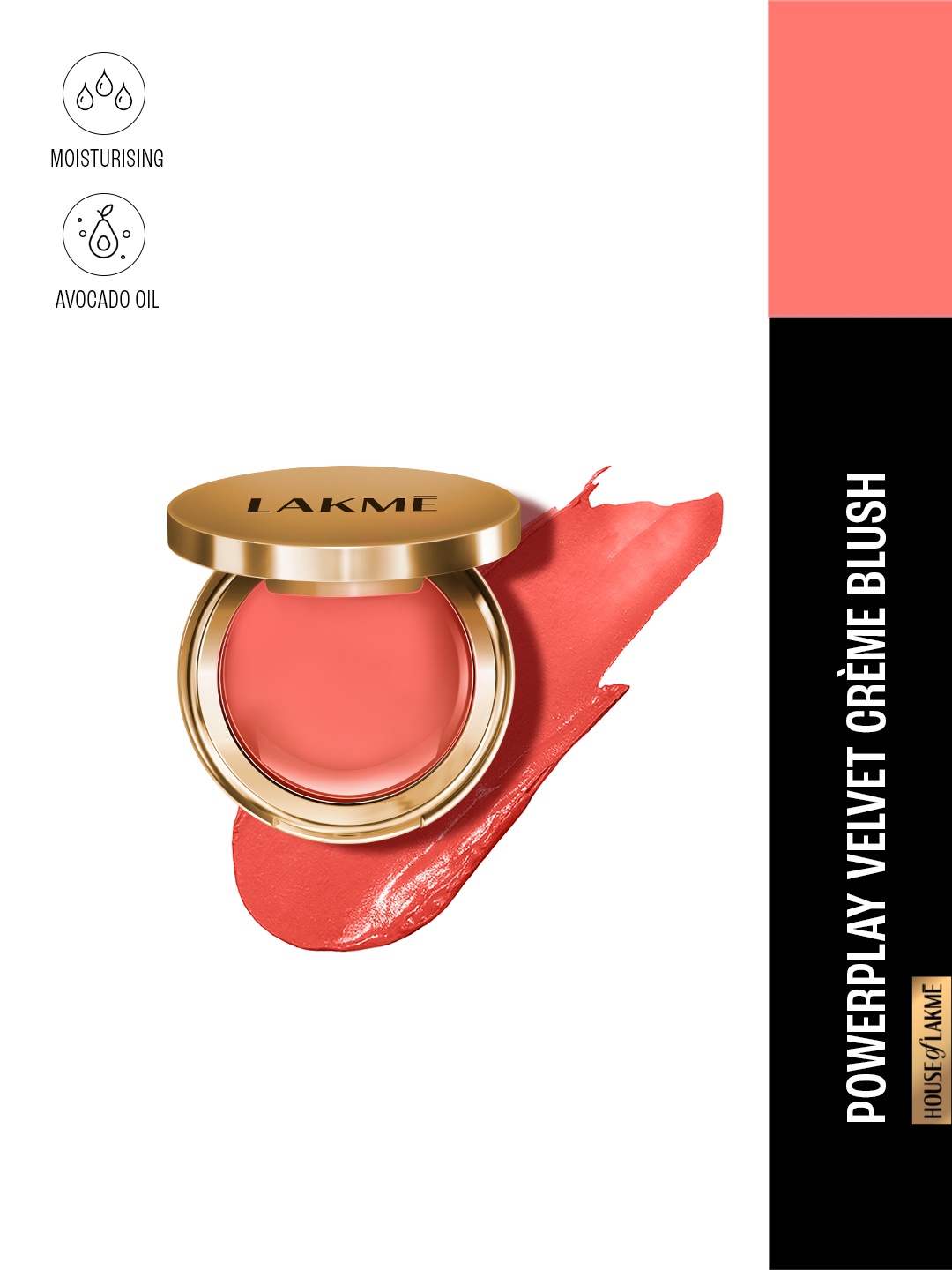 Lakme 9to5 Powerplay Velvet Creme Blush with Avocado Oil - Soft Coral, Peach